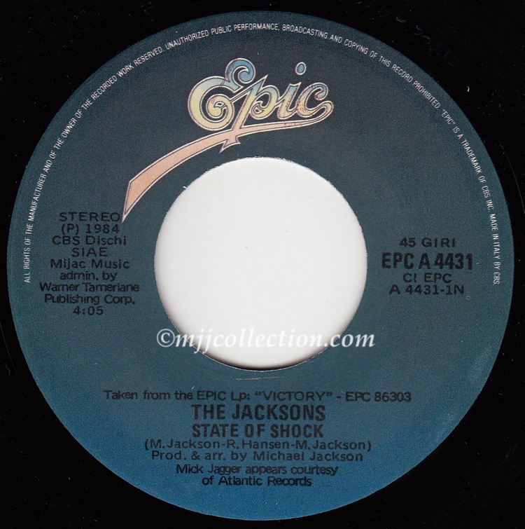 State Of Shock – The Jacksons – 7″ Single – 1984 (Italy ...